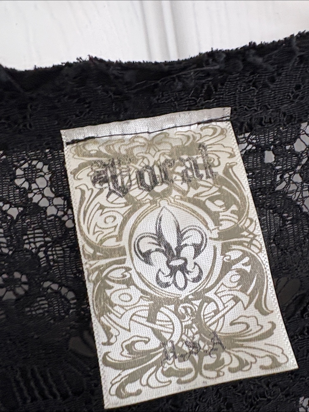 VOCAL Black Studded Lace Long Open Cardigan Duster Goth Women’s Size Large - Picture 3 of 10